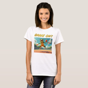 Spel på basketboll Frog Kvinnor vit T-shirt