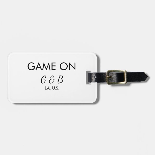 Spel på ett par namn bröllopsfest ställe City g Bagagebricka (Horisontell Framsida)