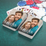 Spel på familjefoto casinokort<br><div class="desc">Modern fotouppspelningskort och Trendig. Design med ett enda favoritfoto och ett typografiskt skript av typen "GAME ON". Anpassa med en familj namn eller text.</div>