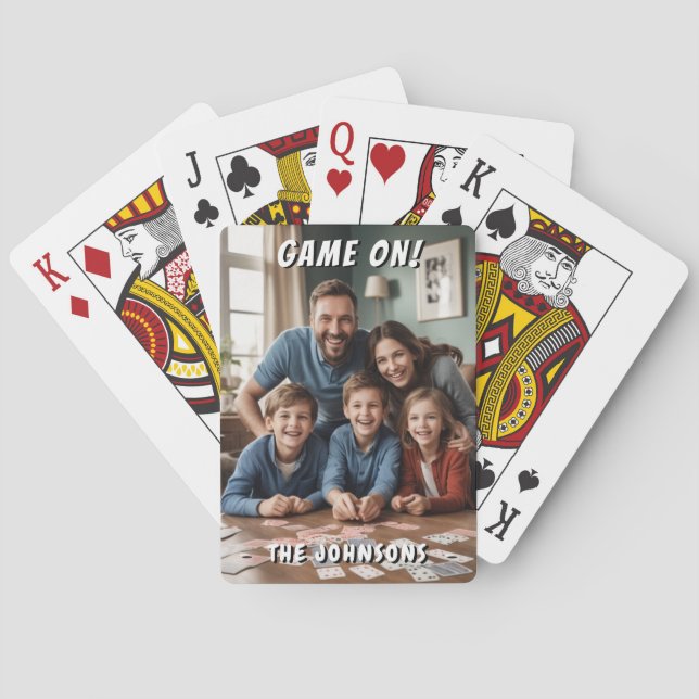 Spel på familjefoto casinokort (Baksidan)