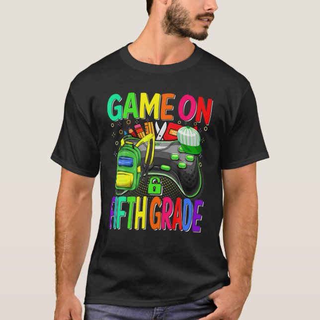Spel på femte Klass-Back to school femte Klass-lev T Shirt (Framsida)