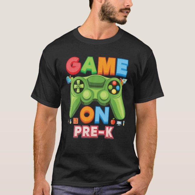 Spel på förk-videospelskonsolen Kid Student Teach T Shirt (Framsida)