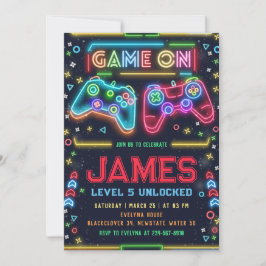 Spel på glöd 5 Födelsedagsfest inbjudan