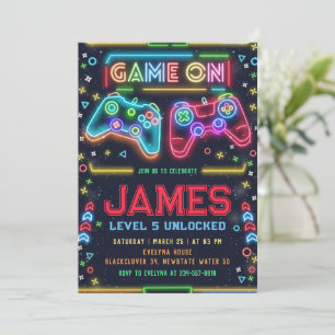Spel på glöd 5 Födelsedagsfest inbjudan