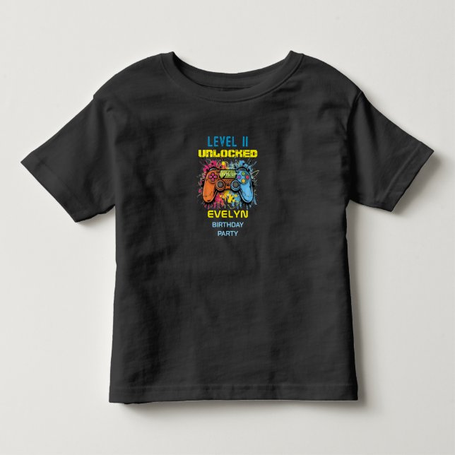 Spel På Level Up TV-Spel Födelsedag T Shirt (Framsida)