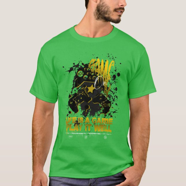 Spel på livstid är ett spel som spelar det bra. t shirt (Framsida)