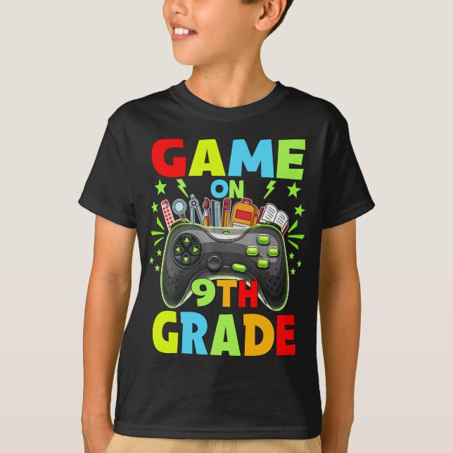 Spel på nionde Klass-Back to school-nivå olåst T Shirt (Framsida)