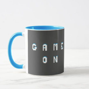 Spel på retro pixel stil text grafisk mugg