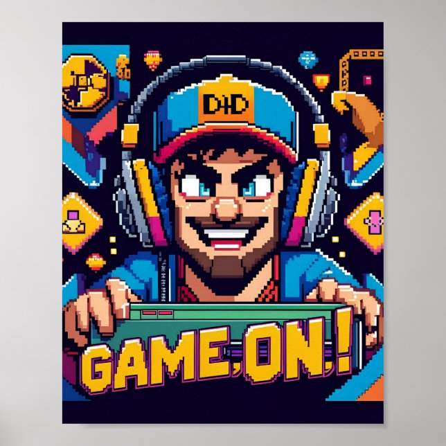 Spel på spelstolen i Pappa Tecknad Poster (Framsidan)