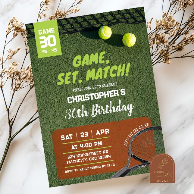 Spel på tennis-spel Match Birthday-spel Inbjudningar (Skapare uppladdad)