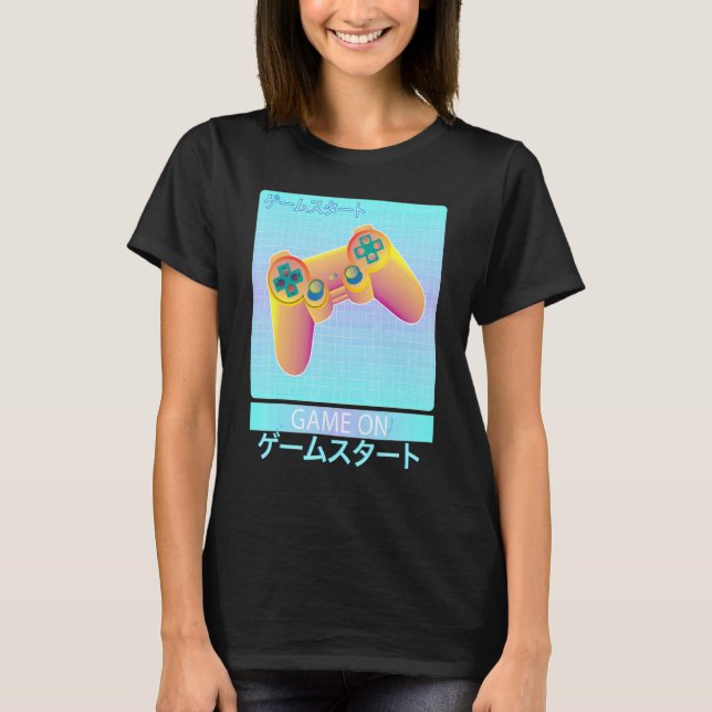 Spel på videospelsstyrenheten Retro Vaporwave Japa T Shirt (Framsida)