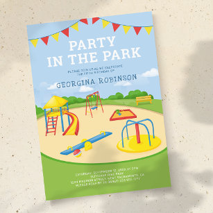 Spel Party i parken Barns födelsedag Inbjudningar