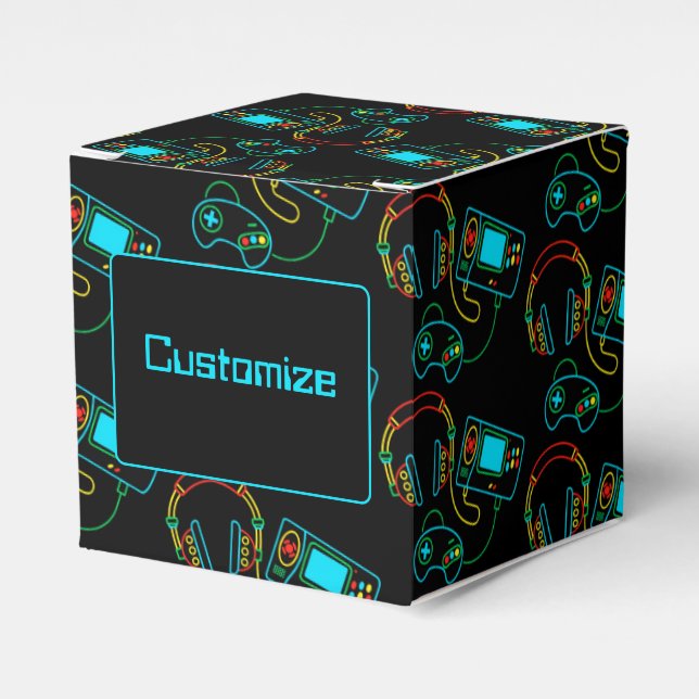 Spel Retro Neon-kub Presentaskar (Framsidan Sidan)