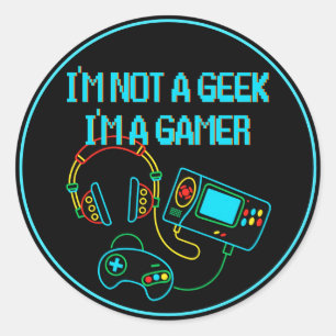 Spel Retro Neon Runt Klistermärke