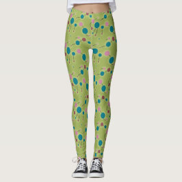 Spel retro Small Molecules Universe Blue-Grönt Leggings