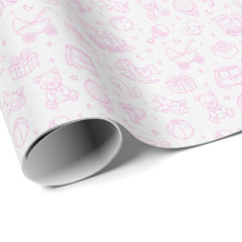 Spel Rosa Baby Gift Wrap Presentpapper
