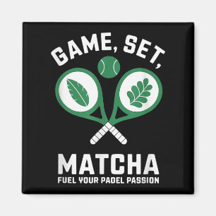 Spel, set, Matcha Design - Padel Enthusiast Motiva Magnet