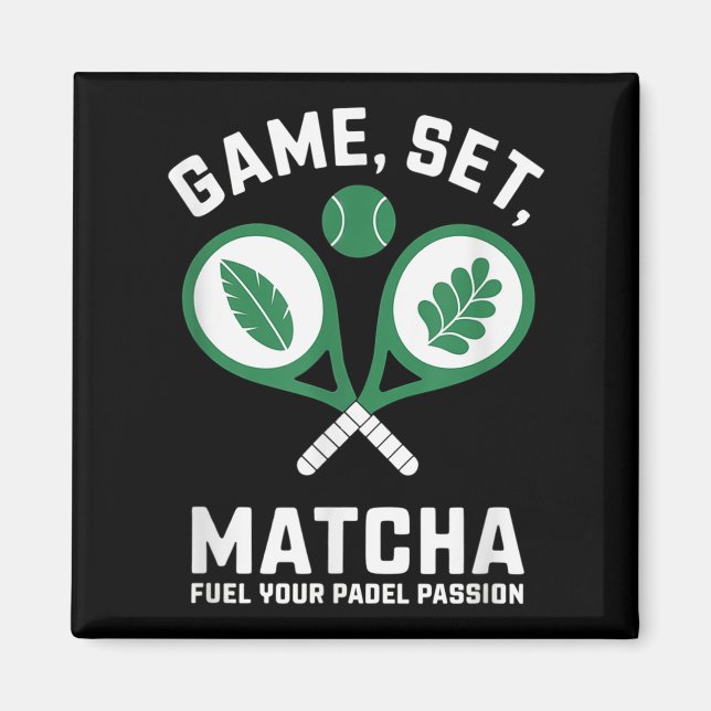 Spel, set, Matcha Design - Padel Enthusiast Motiva Magnet (Framsidan)