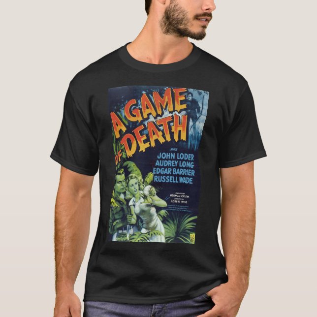 Spel, skräckfilmen vintage affisch tee (Framsida)