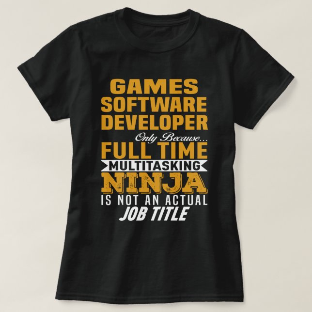 Spel Software Developer T Shirt (Design framsida)