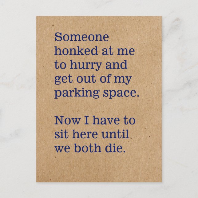 Spel som vi spelar i bilar/honking Idiot Vykort (Framsida)