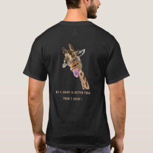 Spel T-Shirt med Funny Giraffe - Anpassningsbar Te