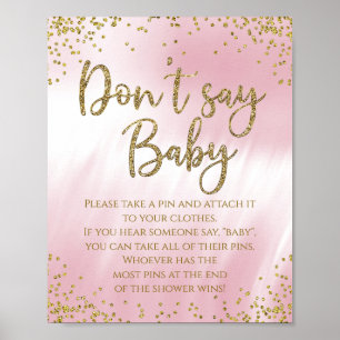 Spel till baby shower: Säga inte baby Poster
