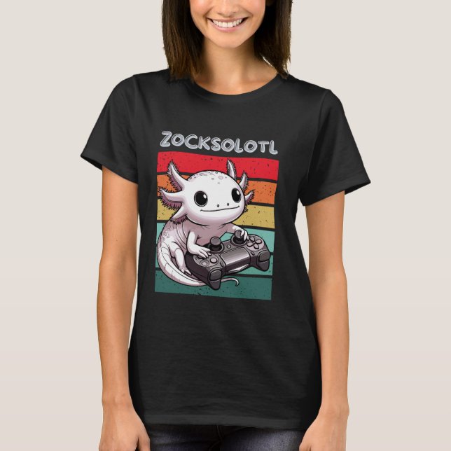 Spel Video Game Axolotl Computer Nerd Funny T Shirt (Framsida)