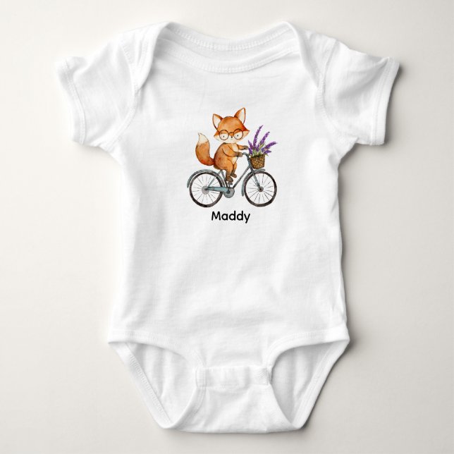 Spel Woodland Fox Riding Bike T Shirt (Framsida)