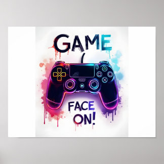 Spela Ansikte på! Controller Art Poster
