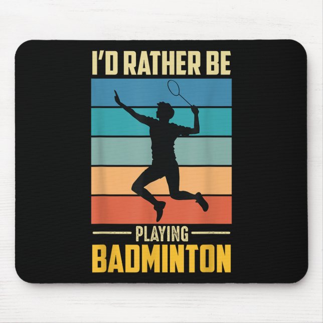 Spela Badminton Shuttle Retro Badminton Spelare Sp Musmatta (Framsidan)