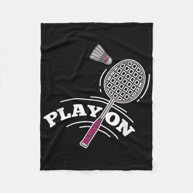 Spela Badminton Spelare Sport Pinne Shuttle Racket Fleecefilt (Framsidan)
