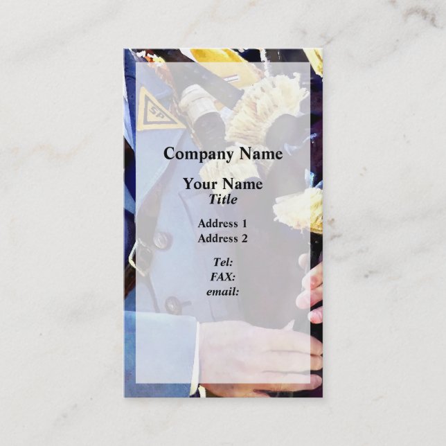 Spela Bagpipe Visitkort (Framsida)