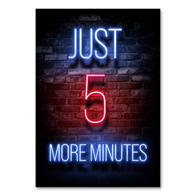 Spela bara fem minuter till bordsnummer (Framsidan)