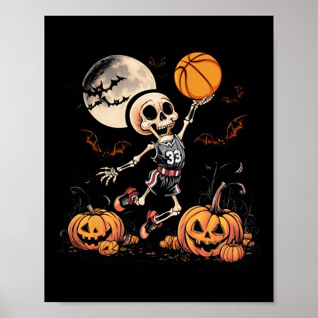 Spela Basketball Halloween Manar Boys Basketball Poster (Framsidan)