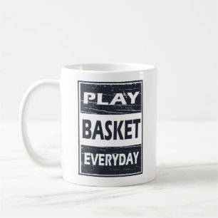 spela basketboll varje dag med motivation ord kaffemugg