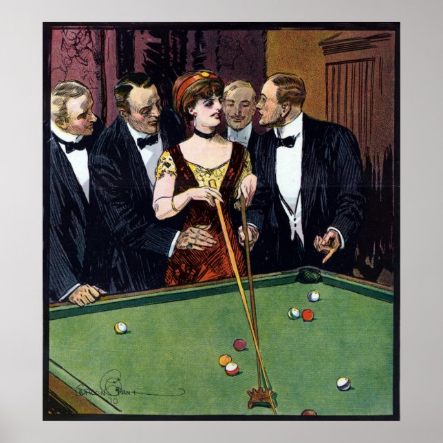 Spela Bassäng Vintage affisch (Framsidan)
