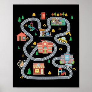 Spela bilar på Pappa&#; s Ck Mat Road Tävling Trac Poster