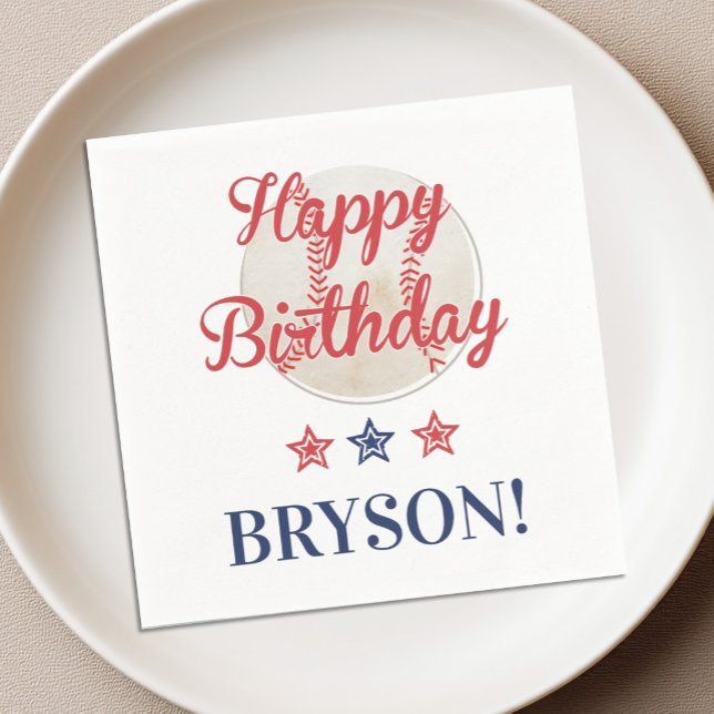 Spela Boll! Baseboll Födelsedags Servett (Skapare uppladdad)