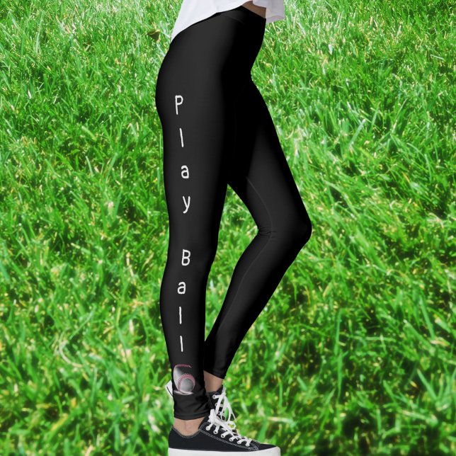 Spela Boll Baseboll Sportig Svart Leggings (Skapare uppladdad)