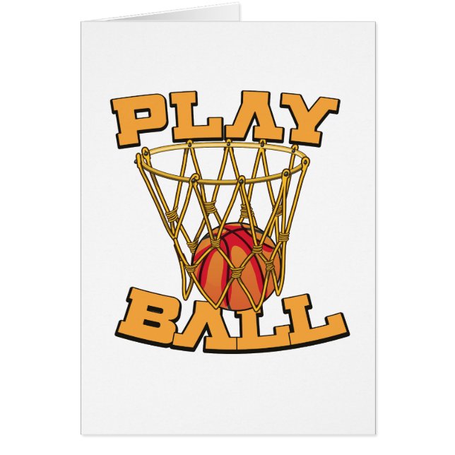 Spela boll basket. hälsningskort (Framsidan)