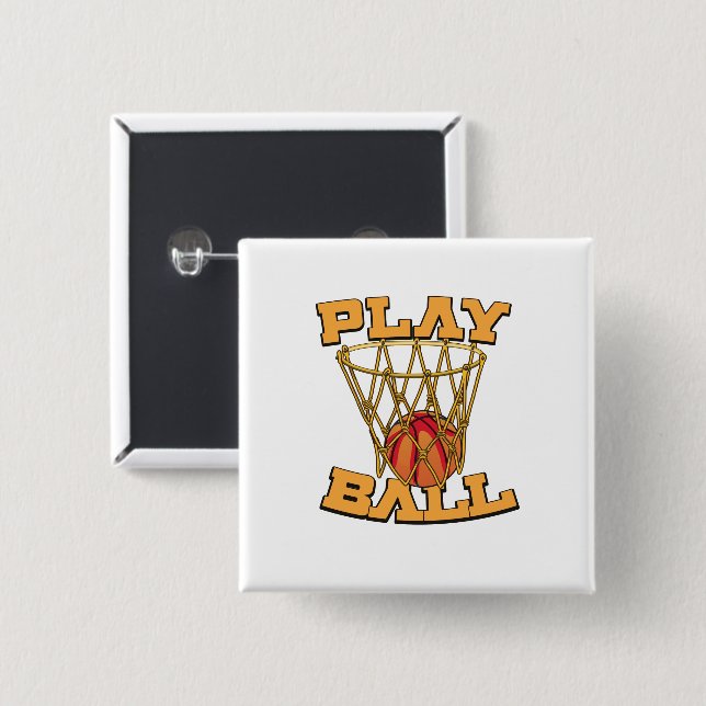 Spela boll basket. knapp (Framsida & baksida)