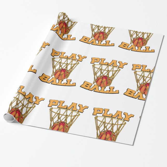 Spela boll basket. presentpapper (Utrullad)