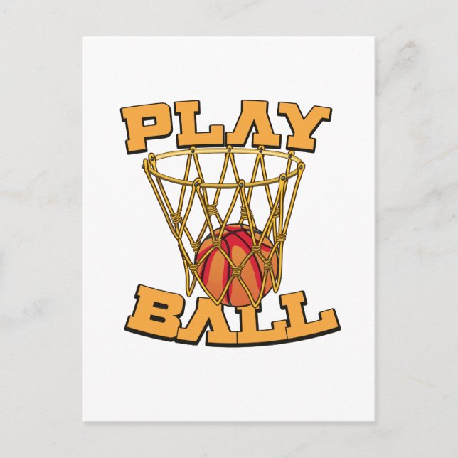 Spela boll basket. vykort (Framsida)