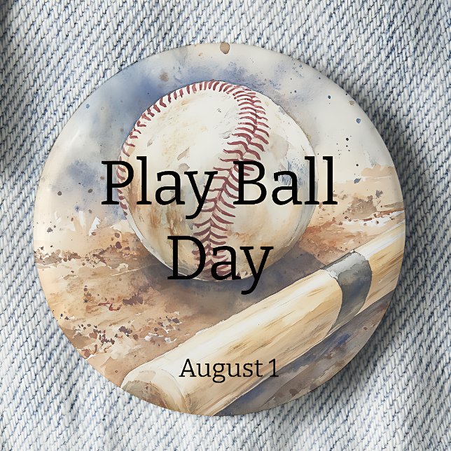 Spela Boll-dagen - Baseboll  Knapp (Skapare uppladdad)