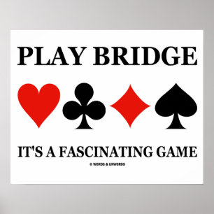 Spela Bridge Det är ett fascinerande spel (Card Ko Poster