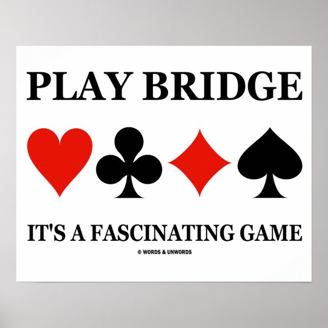 Spela Bridge Det är ett fascinerande spel (Card Ko Poster (Framsidan)