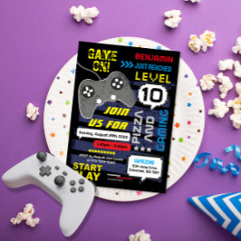 Spela! Console Joystic Födelsedagsfest inbjudan