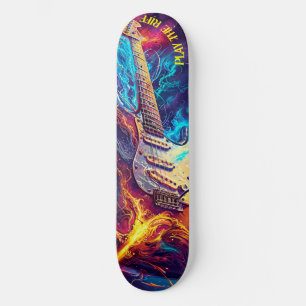 Spela den elektriska gitarren mini skateboard bräda 18,5 cm