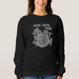 Spela den rytmen trummor skiss vit t shirt